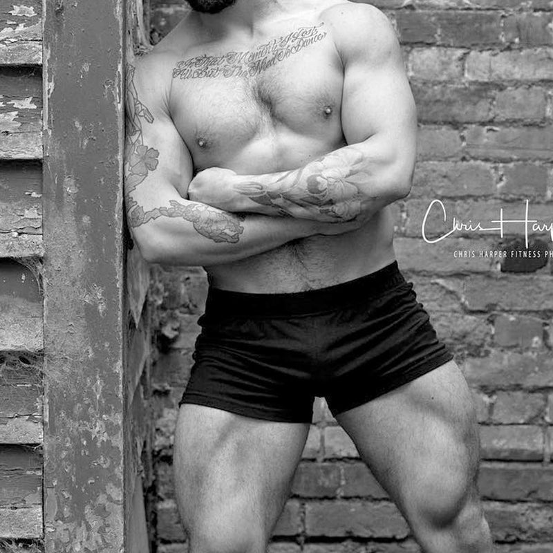 JEEING GEAR Men's Bodybuilding Gym Workout Fitness Shorts 3" Inseam inch Cotton Without Pocket Black Yellow 2pcs M - Image 5